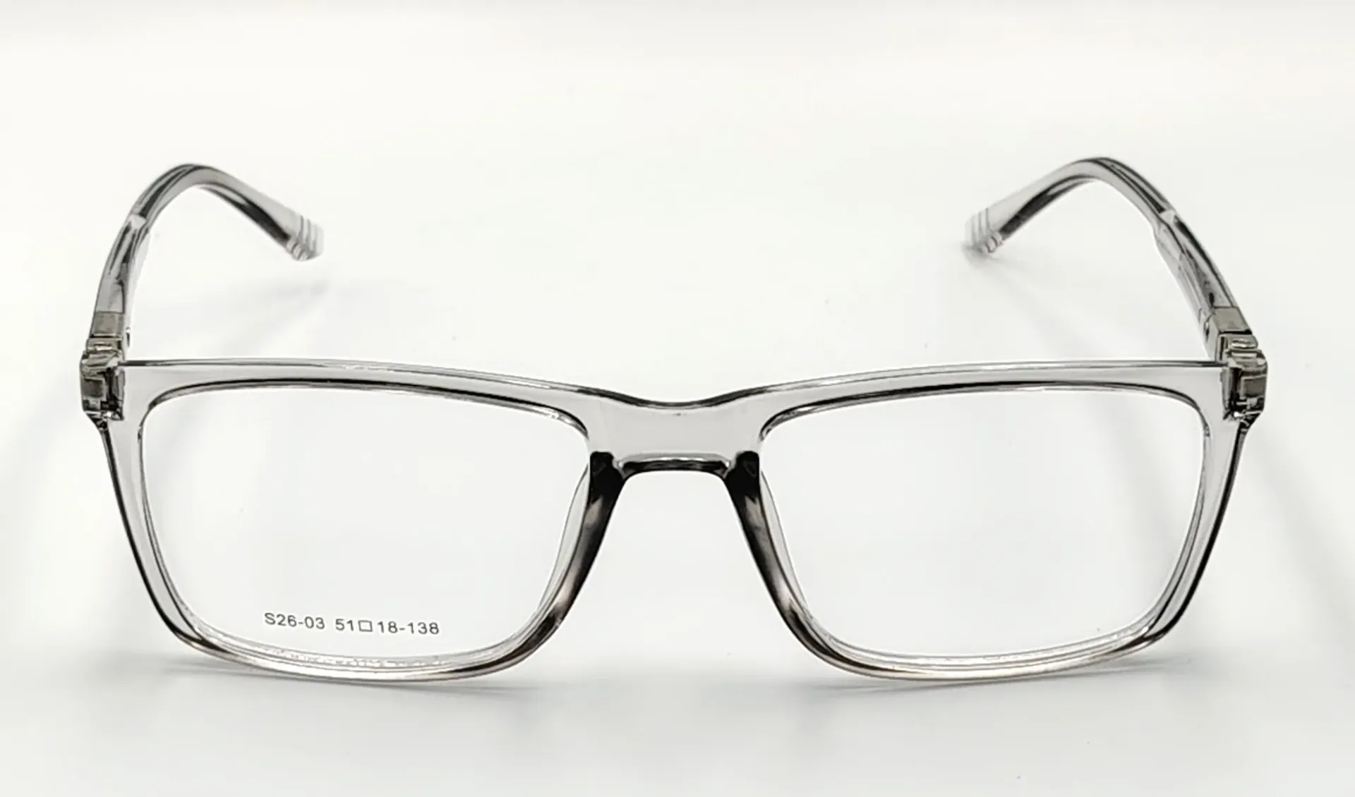 [IQ-s26-03-GRAY/CLEAR-O-F-P-U] IQ-s26-03 / نظارات طبية كاملة من البلاستيك - للجنسين