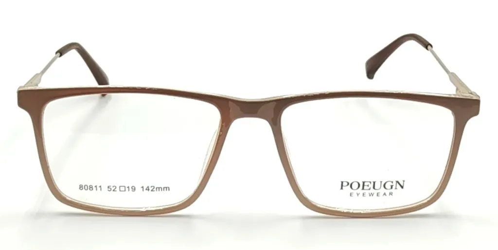 [POEUGN-80811-BEIGE-O-F-P-M] POEUGN-80811 / نظارات طبية-كامل-بلاستيكي-رجال (BEIGE)